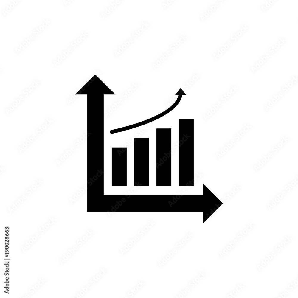 Poster growth chart icon. element of finance for mobile concept and web apps. illustration icon for website