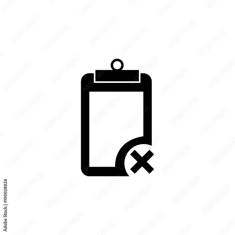 Poster checklist with refusal icon. element of finance for mobile concept and web apps. illustration icon f