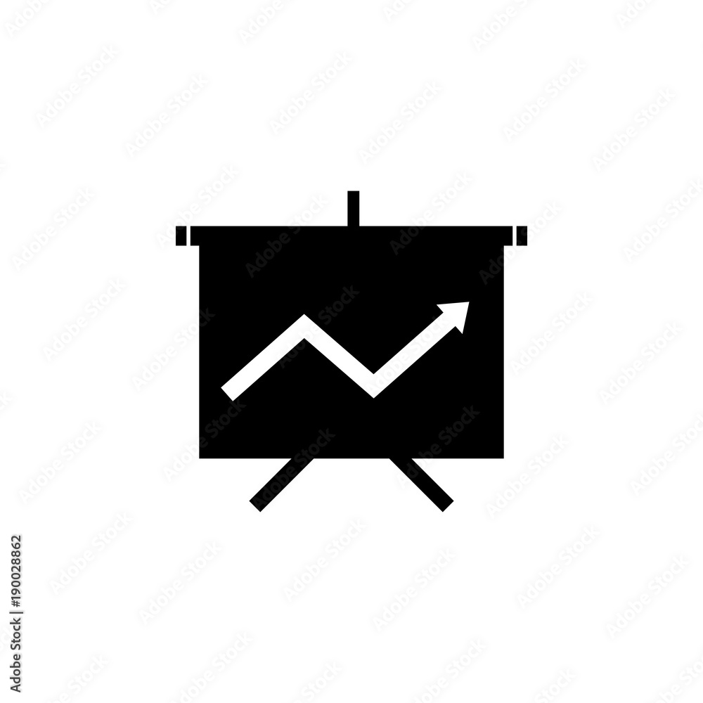 Poster whiteboard with arrow icon. element of finance for mobile concept and web apps. illustration icon fo
