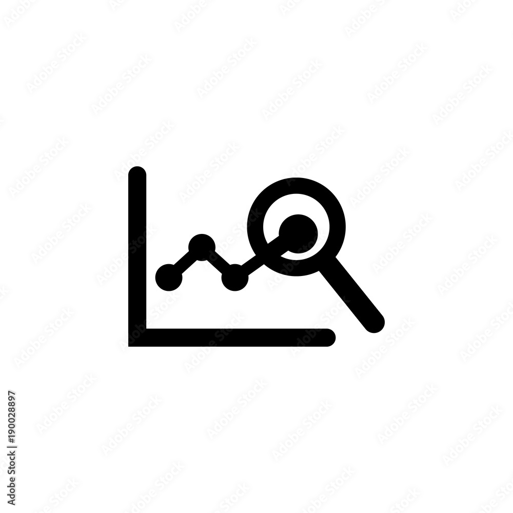 Poster magnifier on the diagram icon. element of finance for mobile concept and web apps. illustration icon