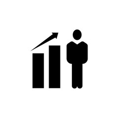 man with a chart presentation icon. Element of finance for mobile concept and web apps. Illustration icon for website design and development, app development. Premium icon