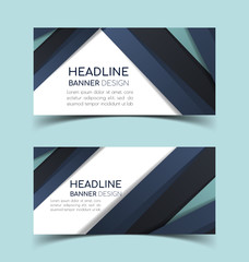 Naklejka premium Horizontal Banner set 3