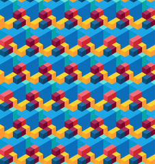 Abstract modern colorful geometric isometric seamless pattern background