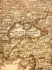 古い世界地図　黒海周辺地域