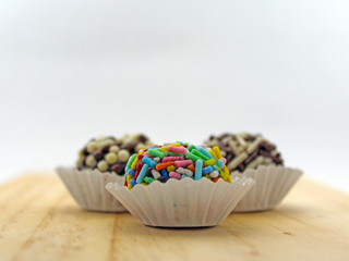 Sweets of different flavors (Brigadeiros)