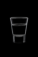 Trapezoidal shot with vodka.