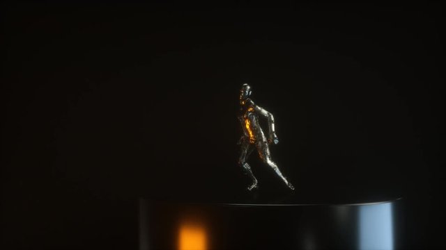 Abstract liquid metal / artificial intelligence dancing in frame. 