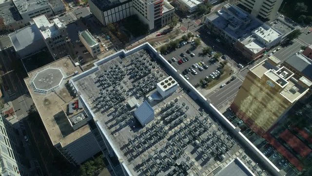 Rooftop ac units motion aerial video inspection with a drone