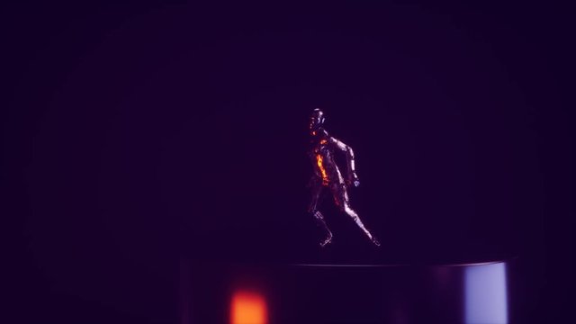 Abstract liquid metal / artificial intelligence dancing in frame. 