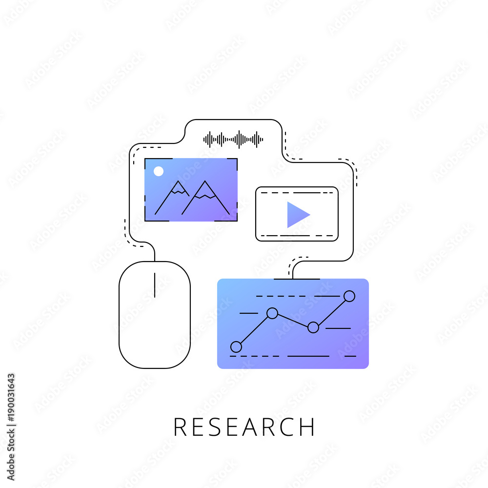 Canvas Prints neon research vector line icon isolated on white background