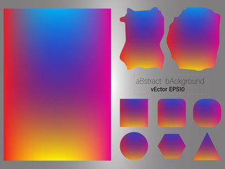 Set of gradient mesh color background. Modern screen vector design for mobile app. full color gradients.