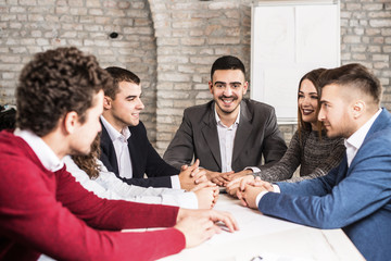 Young businessteam working together