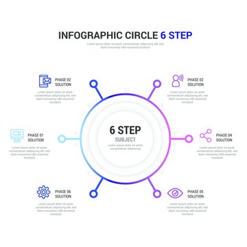 Circle 6 step Infographic