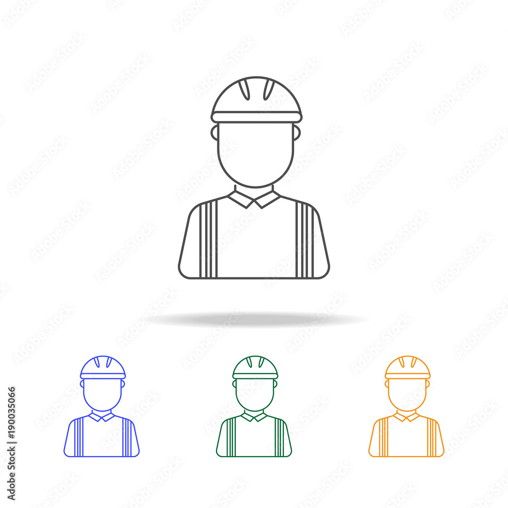 Poster construction worker avatar multicoloured icons. element of profession avatar of for mobile concept a