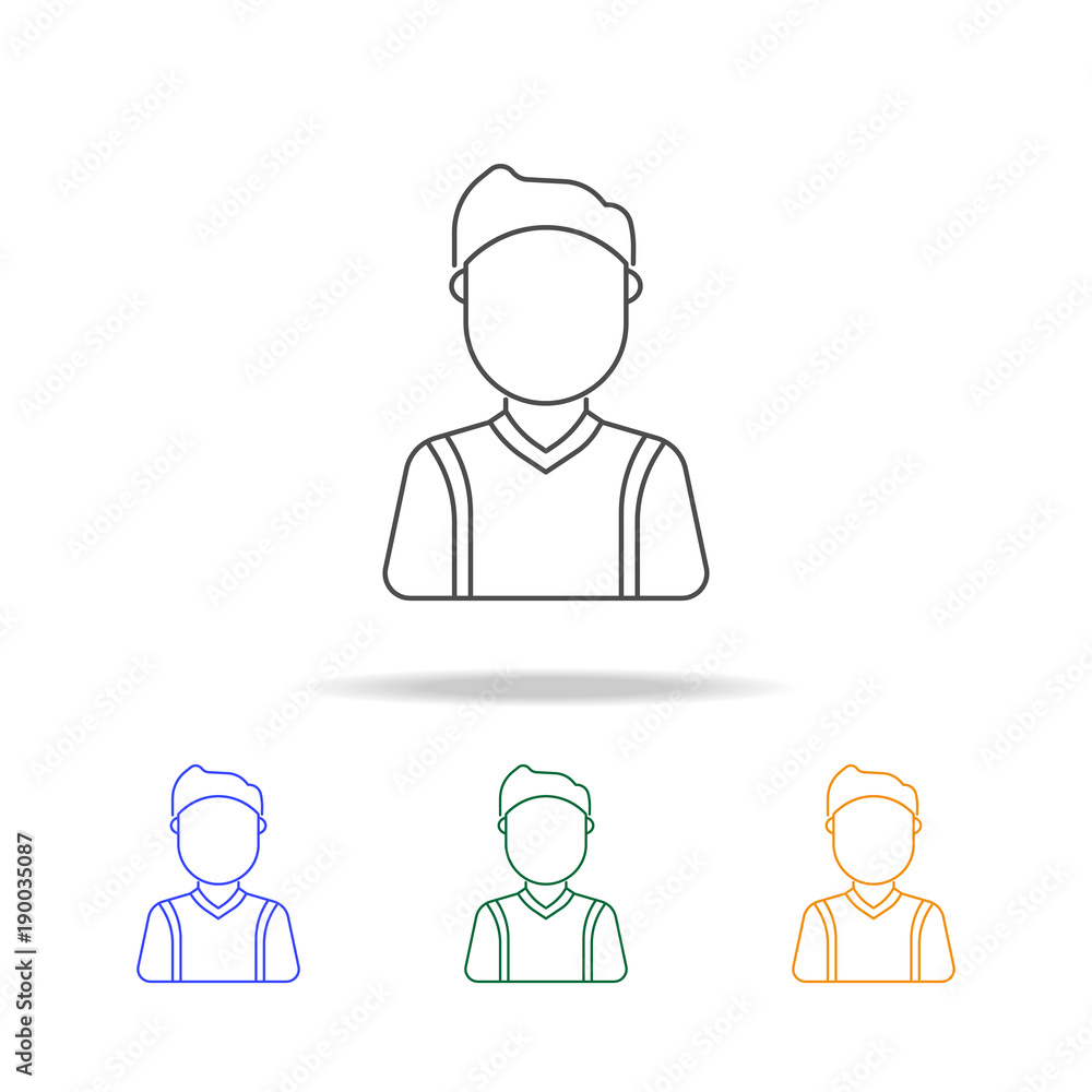 Poster shcoolboy avatar multicoloured icons. element of profession avatar of for mobile concept and web app