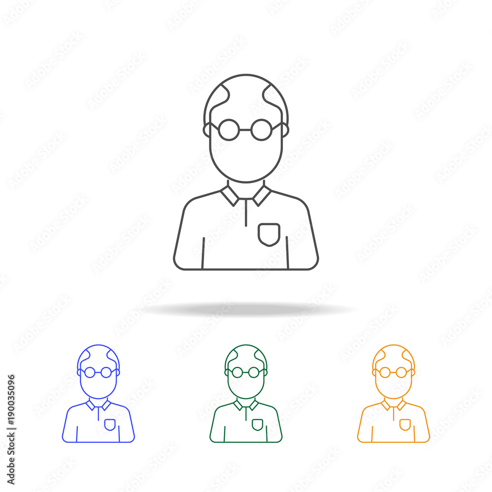 Poster teacher avatar multicoloured icons. element of profession avatar of for mobile concept and web apps.