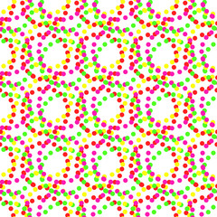 Seamless background pattern with multicolored dots. Vector illustration.