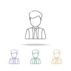 man in business suit avatar multicoloured icons. Element of profession avatar of for mobile concept and web apps. Thin line  icon for website design and development, app development