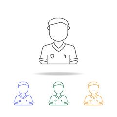 Sport player man avatar multicoloured icons. Element of profession avatar of for mobile concept and web apps. Thin line  icon for website design and development, app development