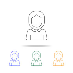 Schoolgirl avatar multicoloured icons. Element of profession avatar of for mobile concept and web apps. Thin line  icon for website design and development, app development
