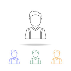 shcoolboy avatar multicoloured icons. Element of profession avatar of for mobile concept and web apps. Thin line  icon for website design and development, app development