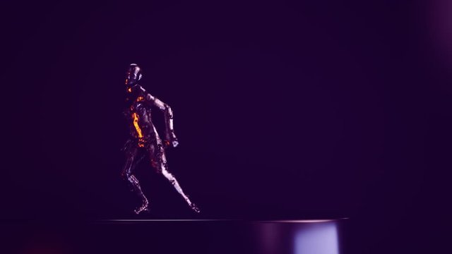 Abstract liquid metal / artificial intelligence dancing in frame. 