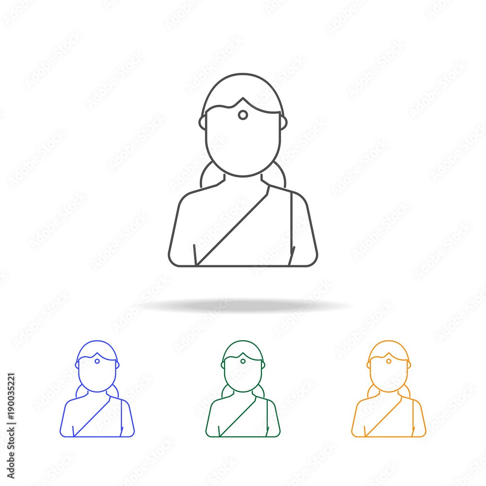 Poster indian woman avatar multicoloured icons. element of profession avatar of for mobile concept and web 
