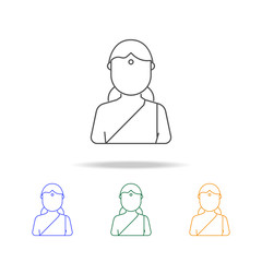 Indian woman avatar multicoloured icons. Element of profession avatar of for mobile concept and web apps. Thin line  icon for website design and development, app development