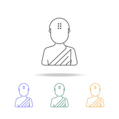 Buddhist avatar multicoloured icons. Element of profession avatar of for mobile concept and web apps. Thin line  icon for website design and development, app development