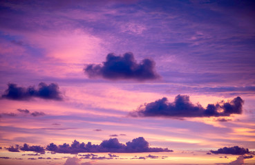 Blue and orange sunset sky