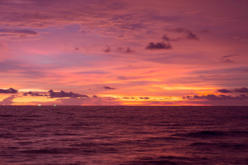 Blue and orange sunset sky
