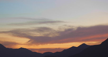 Fototapeta na wymiar Sunset and mountain