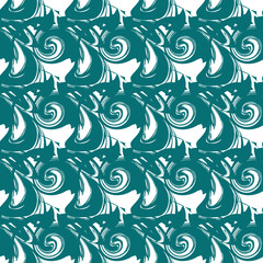 Blue swirl seamless pattern.