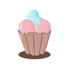Ice Cream Melting Vector Illustration Graphic
