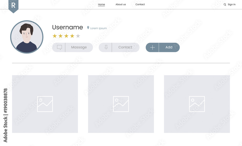 Poster website elements for web design