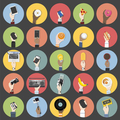 Collection of technology and food