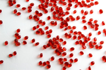 red beads as background