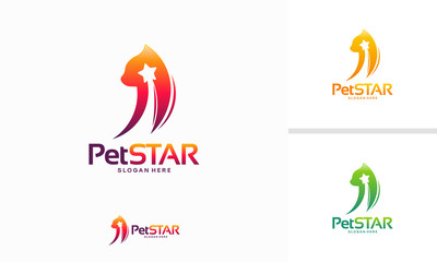 Pet Star logo designs concept, Star Animal logo template vector