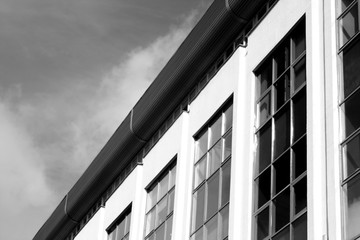 Fototapeta premium Modern office building in black and white.