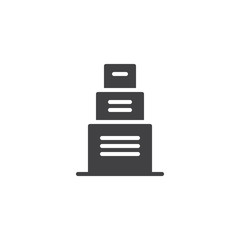 Skyscraper building icon vector, filled flat sign, solid pictogram isolated on white. Symbol, logo illustration.