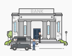 Illustration of bank building