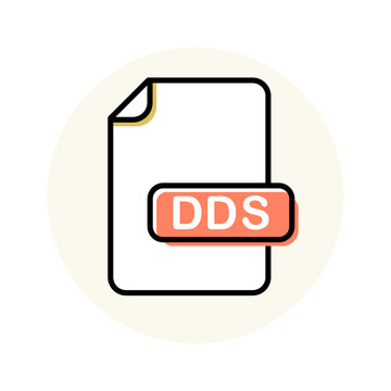 DDS file format, extension color line icon