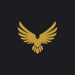 Eagle logo, flying hawk, falcon wing logo vector element