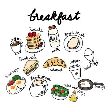 Vector of breakfast collection