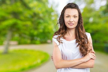 Fototapeta premium Beautiful woman smiling