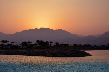 Sea sunset in Eilat, Israel