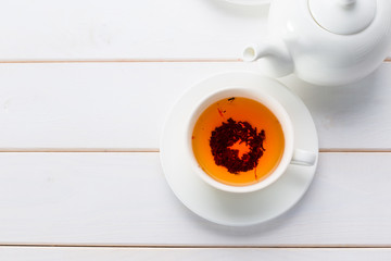 tea on the wooden table