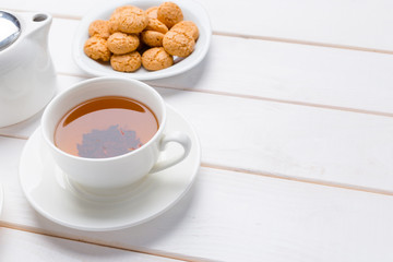 tea on the wooden table