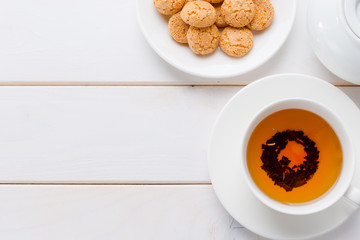 tea on the wooden table