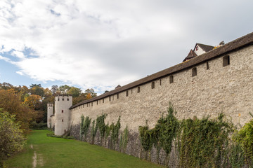 Fototapeta na wymiar Historic City Wall in Basel, Switzerland